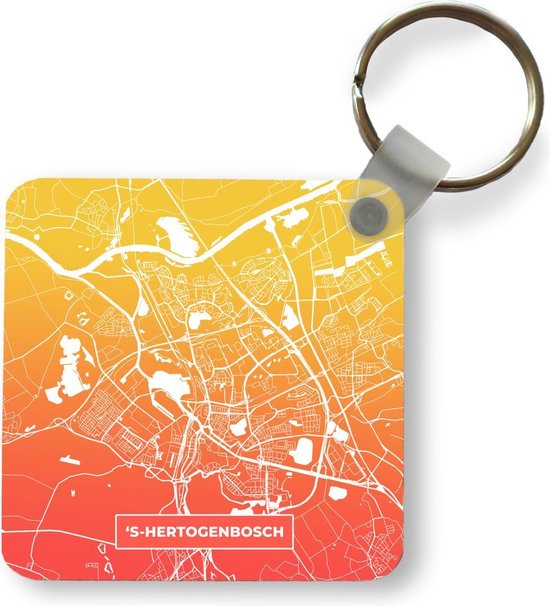 Porte-clés - Cadeaux de distribution - Plan de la ville - 's-Hertogenbosch - Jaune - Oranje - Plastique