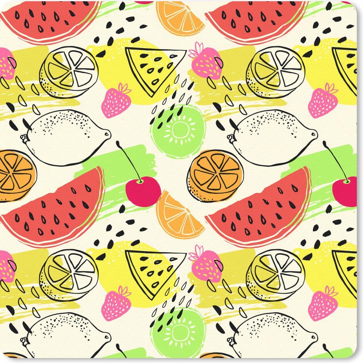 Muismat 30x30 cm - Mousepad Watermeloen - Fruit - Patronen - Muismatten