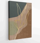 Canvas schilderij - Marble art design with abstract shape and gold pattern. Design for print, cover, wallpaper, Minimal and natural wall art. Vector illustration. 4 -    – 18391060