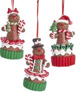 Set van 12cm Kurt S.Adler Gingerbread cupcake mannetjes ornamenten