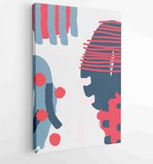 Canvas schilderij - Abstract organic shape Art design for poster, print, cover, wallpaper, Minimal and natural wall art. 2 -    – 1852838098 - 50*40 Vertical