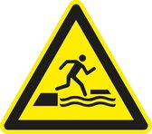 Gevaar om in het water te vallen bij op- afstappen sticker - ISO 7010 - W068 150 mm