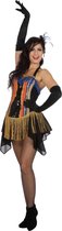 Wilbers - Jaren 20 Danseressen Kostuum - Trapezewerker Circus Show - Vrouw - zwart,goud - Maat 44 - Carnavalskleding - Verkleedkleding