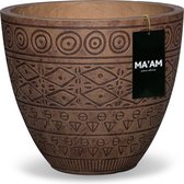 MA'AM Fay bohemian stijl bloempot D37x2H32,5cm bruin - vorstbestending met afwateringsgat voor buiten of binnen