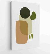 Canvas schilderij - Foliage line art drawing with abstract shape. Abstract Plant Art design for print, cover, wallpaper, Minimal and natural wall art. 3 -    – 1823785490 - 115*75