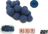 Donker Blauw Ronde Gehaakte DIY Kunstof Kralen 20mm met 4mm gaatje - Gehaakte Kralen - Rijgkralen – Kralen rijgen - Sleutelhangers Maken – Hobby Kralen – DIY Gehaakte Kralen – Crochet Plastic Beads Dark Blue