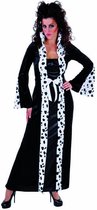 Magic By Freddy's - 101 Dalmatiers Kostuum - Dalmatier Dame Cruella - Vrouw - Zwart / Wit - Large - Carnavalskleding - Verkleedkleding