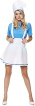 Karnival Costumes Smurf Kostuum Dames Carnavalskleding Dames Verkleedkleren Volwassenen Carnaval - Polyester - Blauw/Wit/Beige - Maat XS - 3-Delig Hoed/Top/Rok