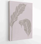 Canvas schilderij - Foliage line art drawing with abstract shape. Abstract Plant Art design for print, cover, wallpaper, Minimal and natural wall art. 2 -    – 1813295317 - 40-30 V
