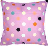 Kussenhoes Maud Polka Dot | Stippen | Kids | Linnenlook | Lila | 45 x 45 cm | Exclusief binnenkussen