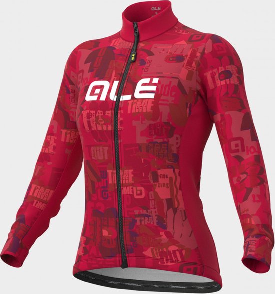 Ale Dames Fietsshirt Lange Mouwen Solid Break - Rood - XXL - Valt klein