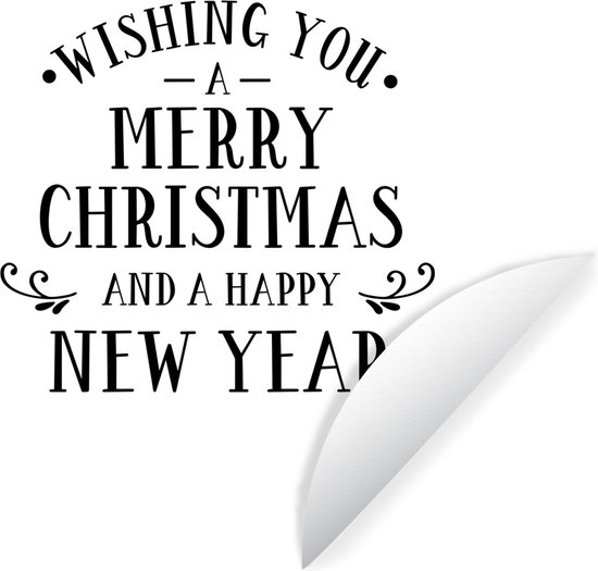 Citation de Noël Je vous souhaite un joyeux Noël avec un fond blanc Sticker papier peint cercle mural - ⌀ 120 cm - peinture ronde - cercle papier peint - cercle mural - cercle vivant - autocollant & coupe ronde