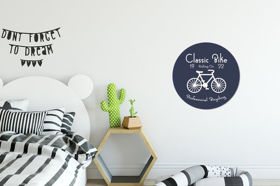 WallCircle - Peinture - Texte Vélo Vintage - Multicolore - 30 X 30 Cm