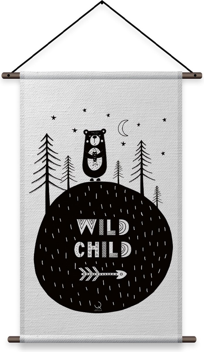 Quilla - Wild Scandinavian - Textielposter - 60x80cm - Zwart Quilla - Wild Scandinavian - Textielposter - 60x80cm - Zwart