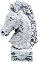 Tuinbeeld paardenhoofd sculptuur (Grijs/gepattineerd) - Decoratie voor binnen/buiten - Beton