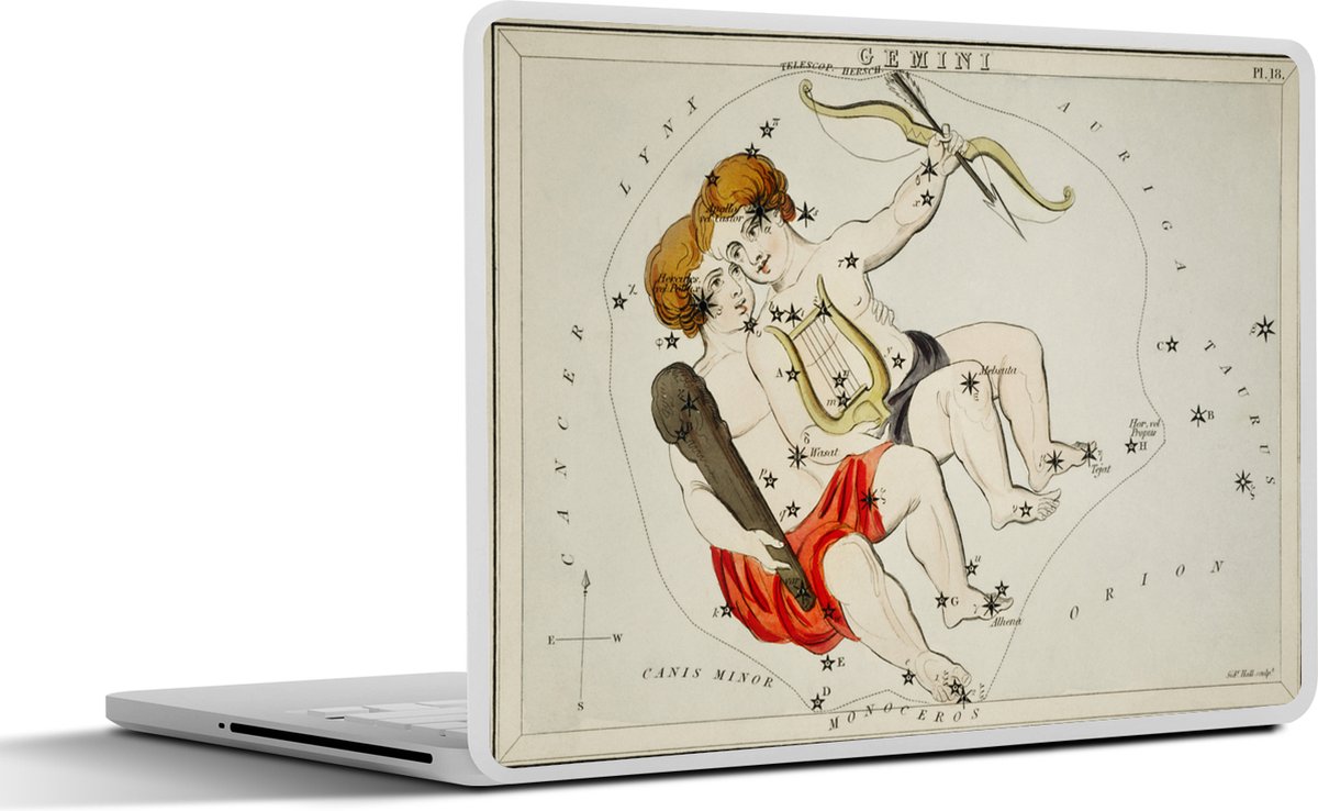 Afbeelding van product SleevesAndCases  Laptop sticker - 15.6 inch - Sydney Hall - Kaarten - Gemini