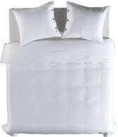 Premium Percale Katoen Lits-jumeaux Dekbedovertrek Uni Wit | 240x200/220 | Fijner Geweven En Heerlijk Zacht | Hoogwaardige Kwaliteit