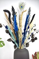Droogbloemen - boeket 80 cm - Stijlvol Blauw - Natuurlijk Bloemen