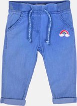 alisé Katoenen baby meisjes broek met elastische tailleband Blauw 86