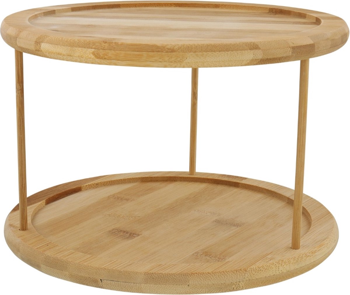 Bamboe etagère 2 lagen draaibaar - 360 graden 26.2 cm x 18 cm