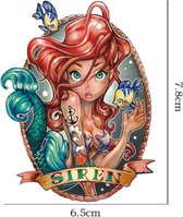 Strijk applicatie, Ariel / siren, 6,5 x 9 cm