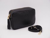 SENSE Schoudertas Anna zwart - Italiaanse Crossbody bag - Toscaanse leer