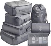 Packing Cubes Set 8-Delig – Kleding organizer voor koffers, tassen en backpack - grijs-CB000103