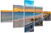 Schilderij - Zonsopgang in Copacabana, Oceaan, 5luik, Premium print