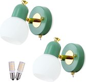 Wandlampen | Scandinavisch Macaron stijl | LED wandlamp | 2 stuks | Groen