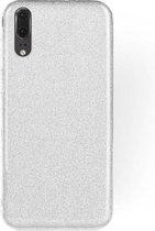 Glitter Back Cover Hoesje - Geschikt voor Huawei P20 - Zilver