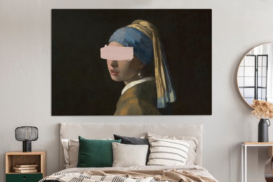 Peinture sur toile Fille à la perle - Vermeer - Peinture - 150x100 cm - Décoration murale