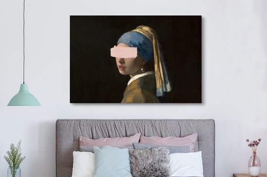 Peinture sur toile Fille à la perle - Vermeer - Peinture - 150x100 cm - Décoration murale