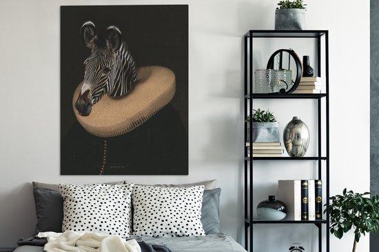 Tableau sur toile Zebra - Maîtres anciens - Art - 90x120 cm - Décoration murale