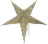 luxe kerstster - dieppaars met glitter - 45 cm - incl. verlichting set