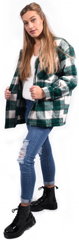 Lumber jacket | Jas dames | Houthakkers jas | Ruitjes | Stoer | Oversized |  Kleur... | bol