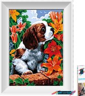 Artstudioclub®  Diamond painting volwassenen Puppy, schattige hond 25 x 30 cm
