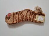 Sokken Kat - Kattensok met kattenstaart - Anti slip - Korte sokken - bruin vlek - Unisex Maat 32-39 cat - dier - huisdier - cadeau - kado - geschenk - gift - verjaardag - feestdag