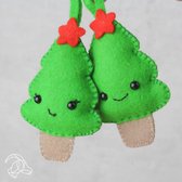 Compleet DIY-Viltpakket Kerstboom | Woolfelt Kit Christmas Trees, 2 stuks