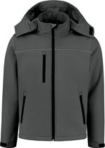 Softshell basic met capuchon grijs maat XS