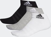 Adidas - GEVOERDE ENKELSOKKEN 3 PAAR - wit/zwart/grijs maat 40-42