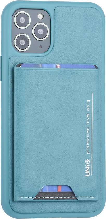 Apple iPhone 11 Pro UNIQ Accessory Groen Backcover hoesje Pasjeshouder - 2 Kijkstanden - Kunstleer