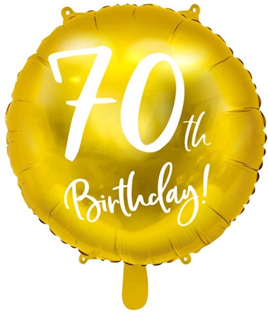 Folieballon 70 jaar goud verjaardag - 70th birthday - jubileum - 45cm.