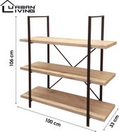 Urban Living Industiële Kast met 3 Planken