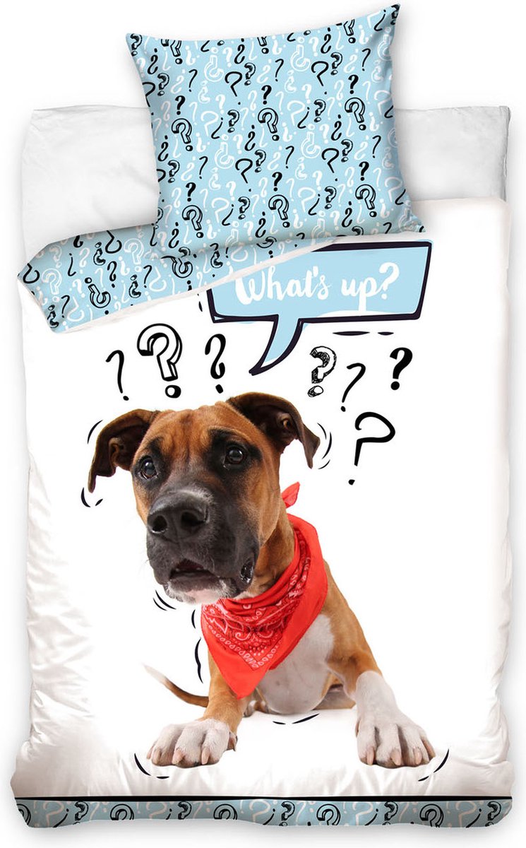 Dekbedovertrek What's up dog 140x200 cm