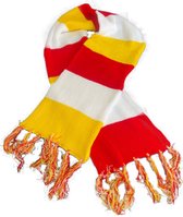 Grote Sjaal Oeteldonk grof / dubbel gebreid | Carnaval Den Bosch | 11 November | rood wit geel | feest souvenir | 180x30 cm