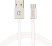 Swissten Micro-USB naar USB kabel voor o.a. Samsung - 0.2M - Zilver