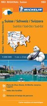 Regionale kaarten Michelin - Michelin Wegenkaart 553 Zwitserland Zuidoost