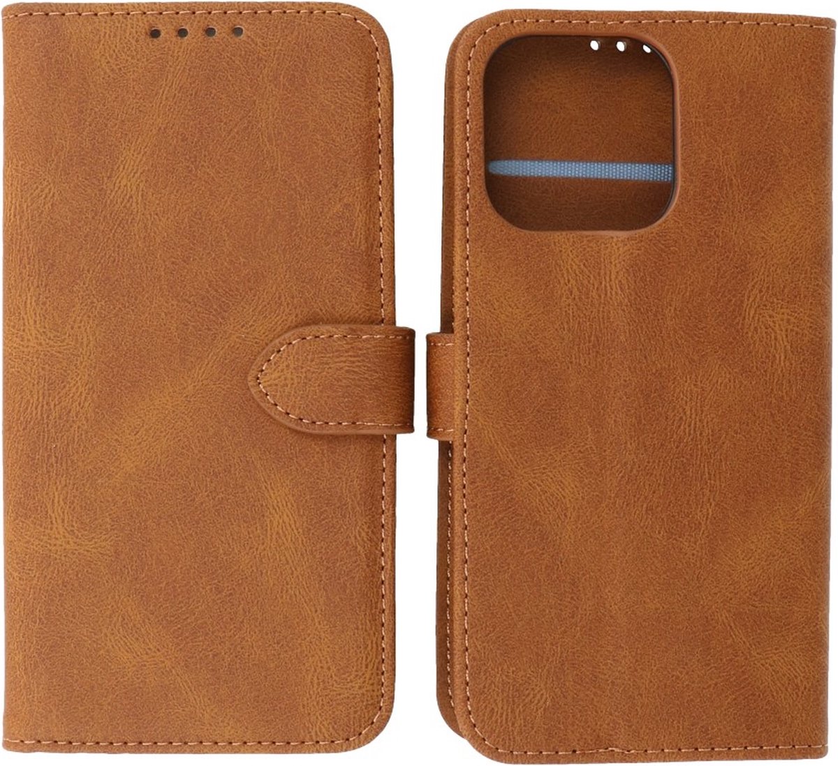 iPhone 13 Pro Hoesje - Portemonnee Book Case - Kaarthouder & Magneetlipje - Kunstleer - Bruin