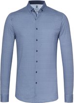 Desoto - Overhemd Strijkvrij Kettingen Blauw - M - Heren - Slim-fit