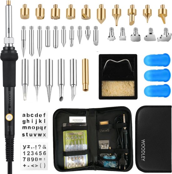 Houtbrandstift 40 W - Elektrische Soldeerbout Set Voor Houtbranden, Gravure En Pyrografie | Inclusief Meerdere Tips En Houder